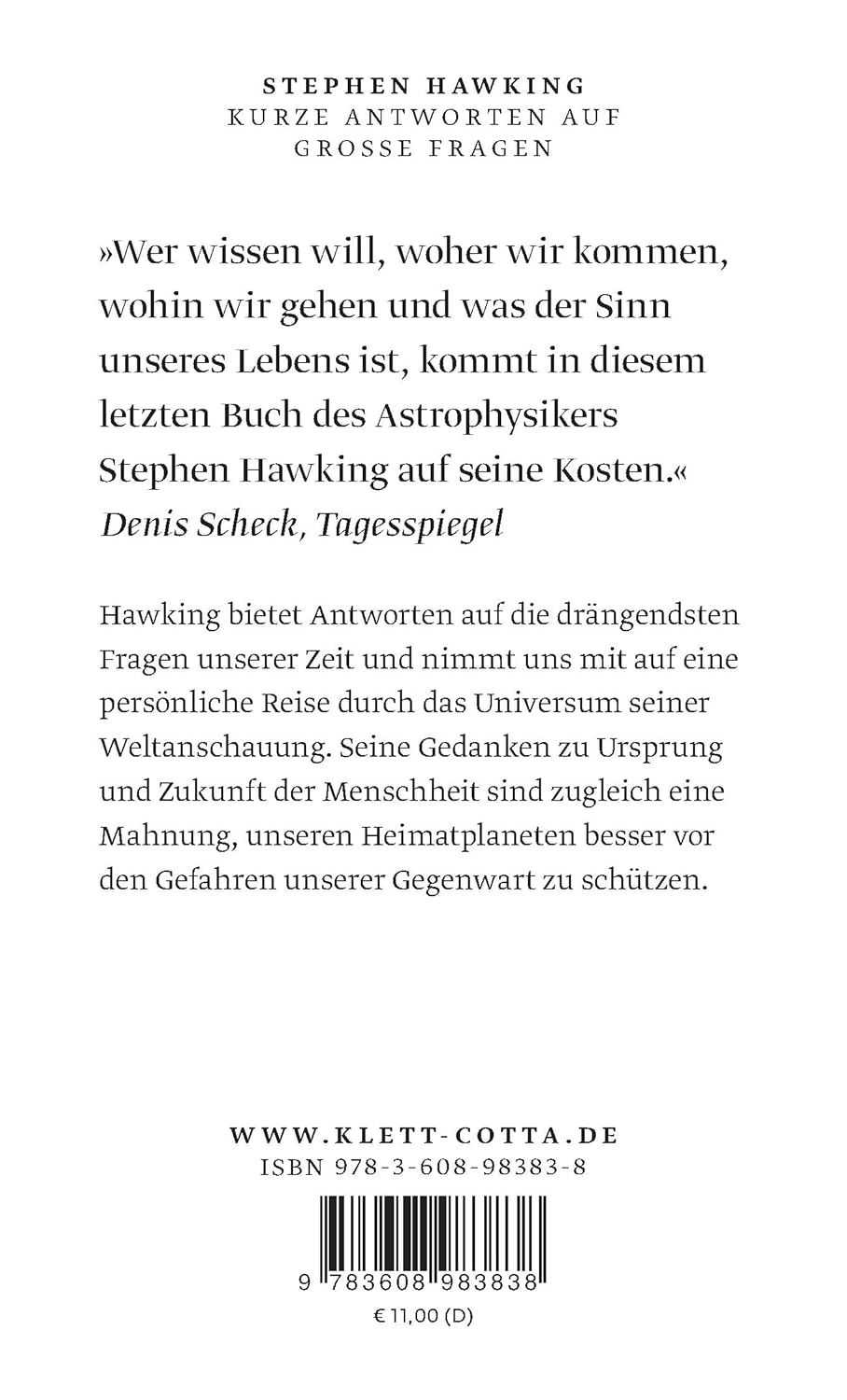 Kurze Antworten auf große Fragen - The German Bookstore ZA