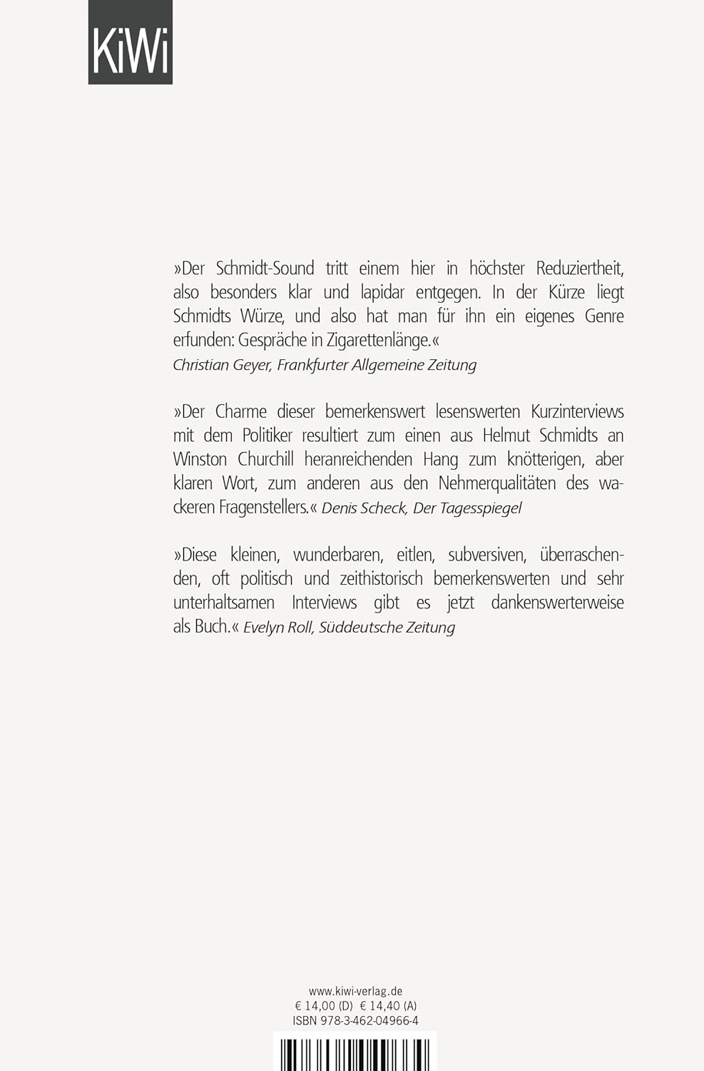 Auf eine Zigarette mit Helmut Schmidt