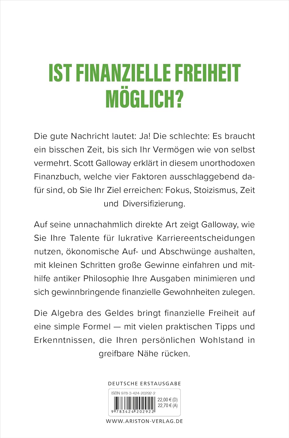 Die Algebra des Geldes