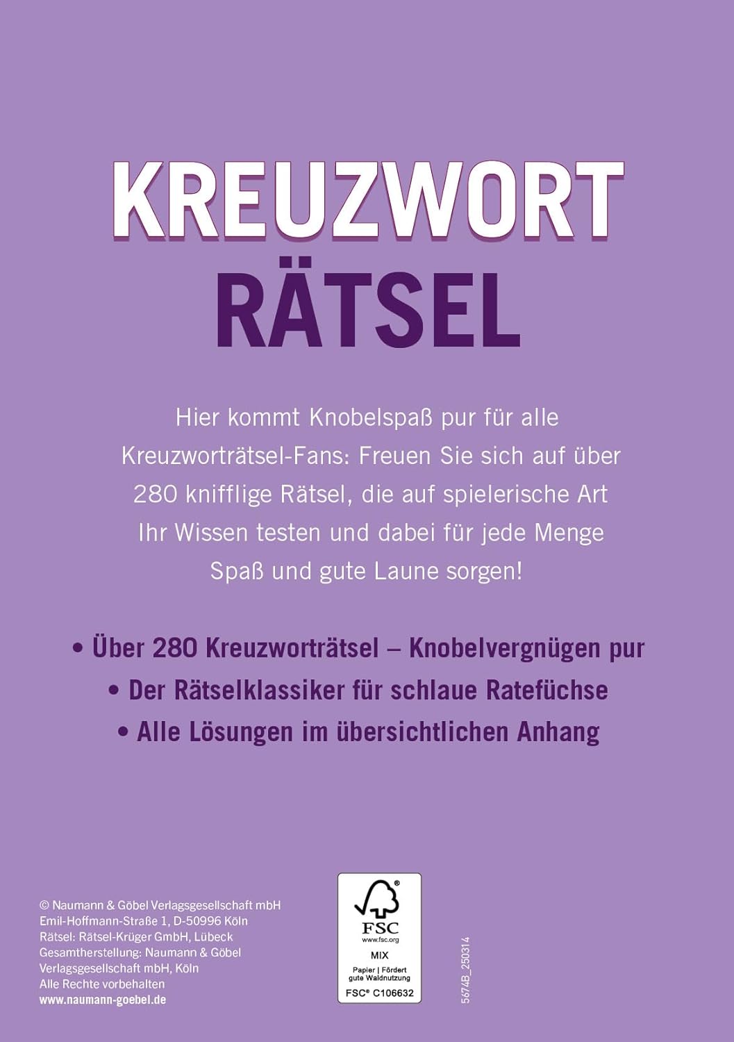 Kreuzworträtsel • Band 6 I Über 280 Rätsel für Erwachsene
