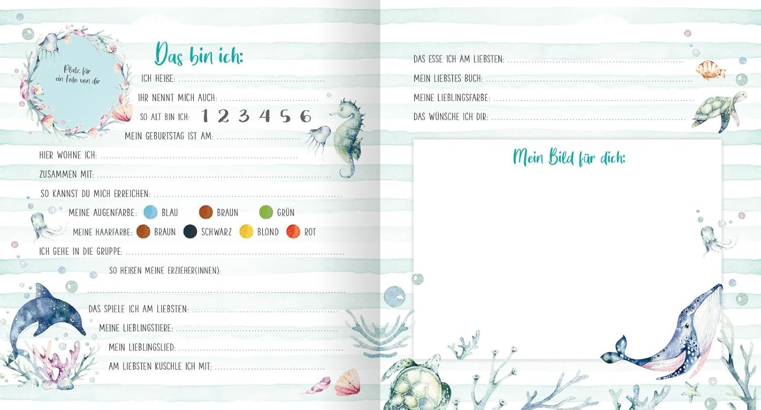 Meine ersten Freunde, Freundebuch für Kita, Krippe und Kindergarten in Aquarell-Optik