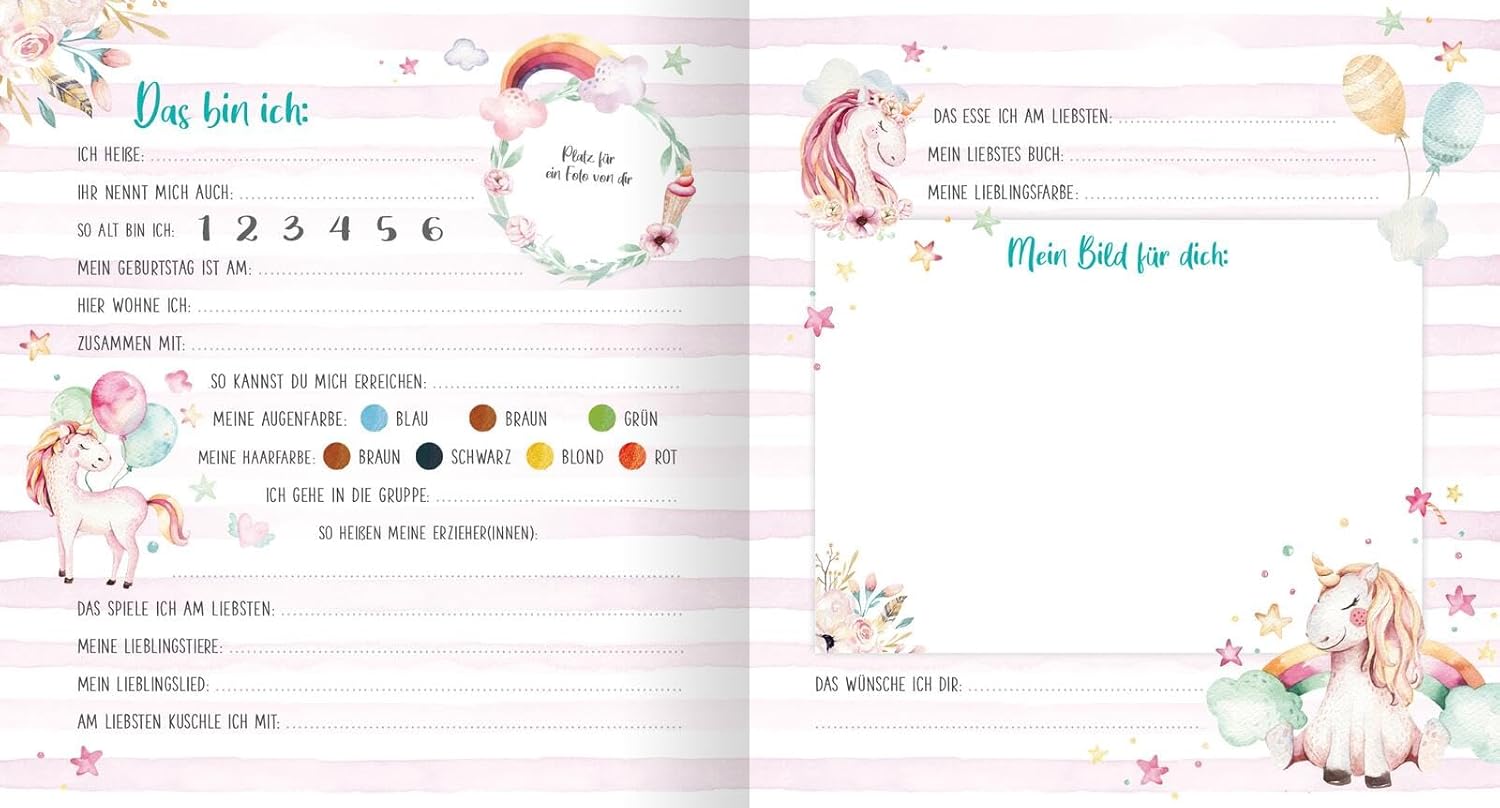 Meine ersten Freunde, Freundebuch für Kita, Krippe und Kindergarten in Aquarell-Optik