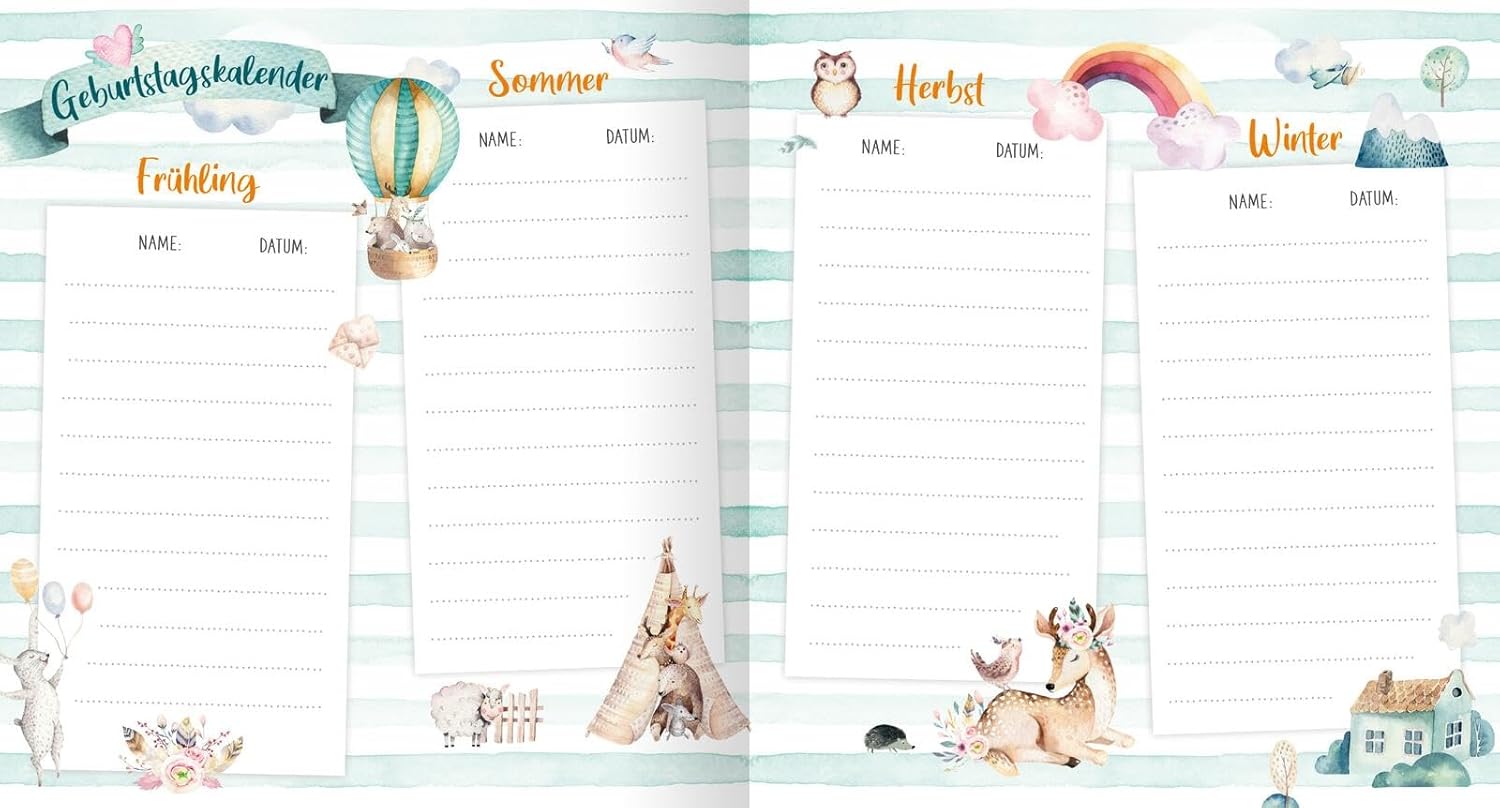 Meine ersten Freunde, Freundebuch für Kita, Krippe und Kindergarten in Aquarell-Optik