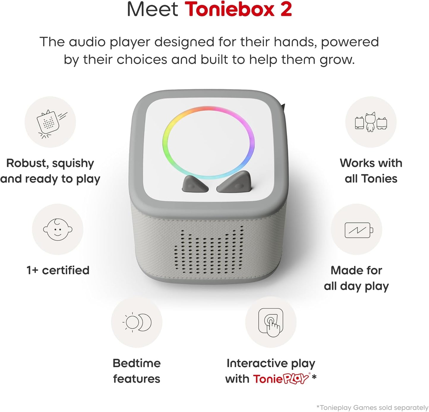 Moon Grey Toniebox 2 Starterset mit Creative Tonie Rubie