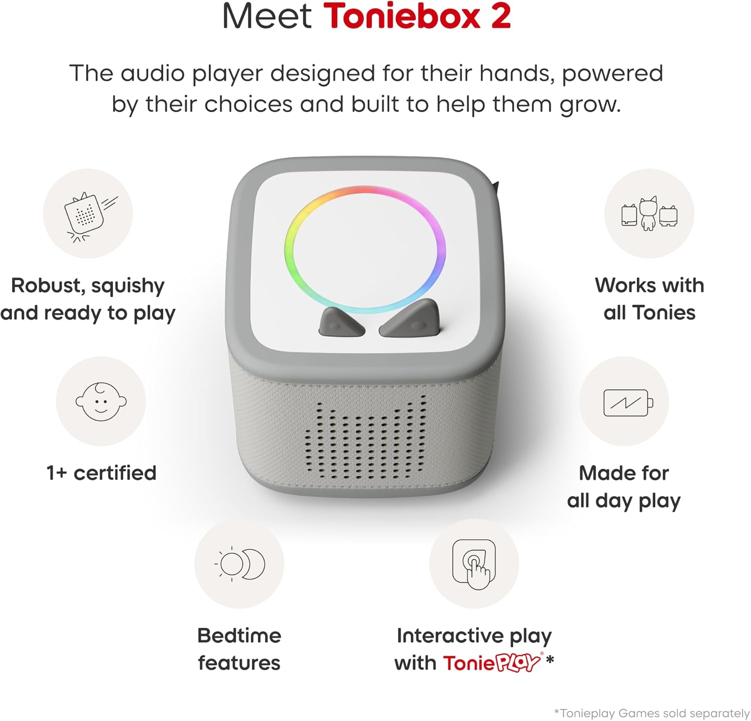 Moon Grey Toniebox 2 Starterset mit Creative Tonie Rubie