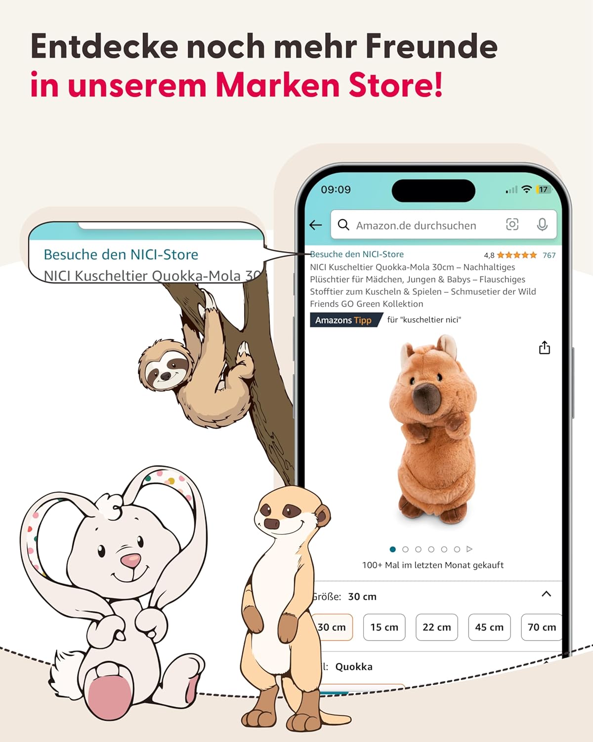 NICI ZOO FRIENDS Kuscheltier Orang Utan