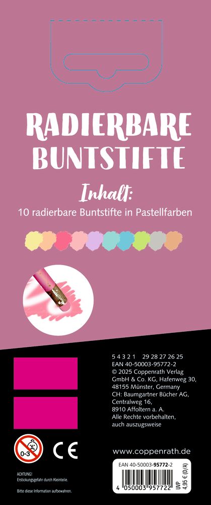 Radierbare Buntstifte Pastell - 100% selbst gemacht