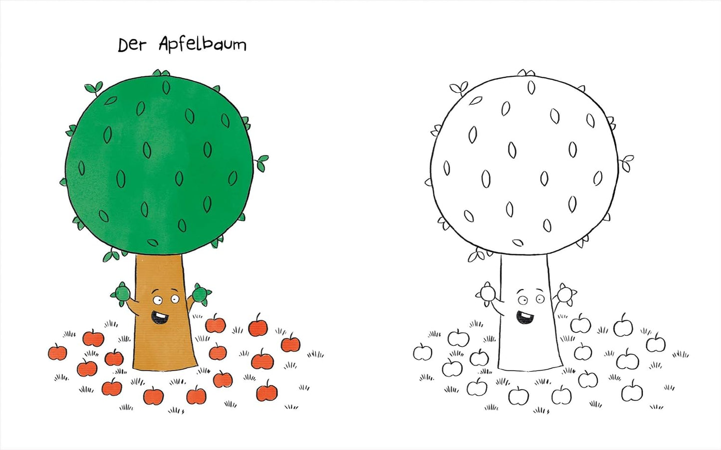Schüttel den Apfelbaum - Malbuch