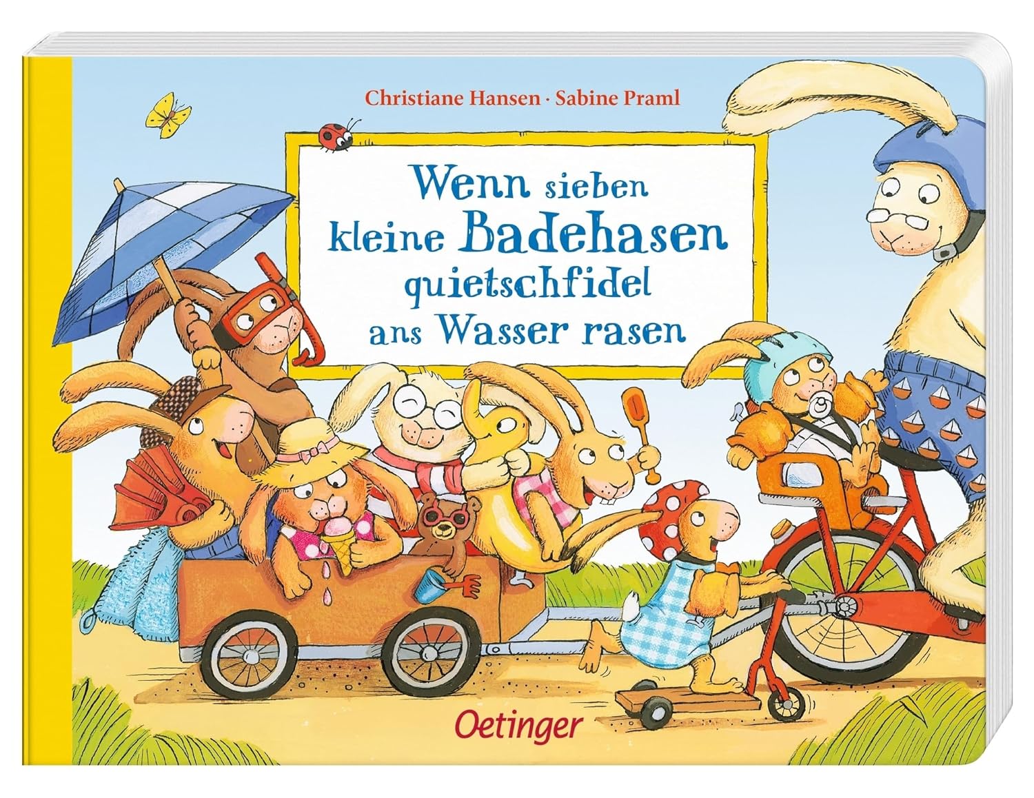 Wenn sieben kleine Badehasen quietschfidel ans Wasser rasen