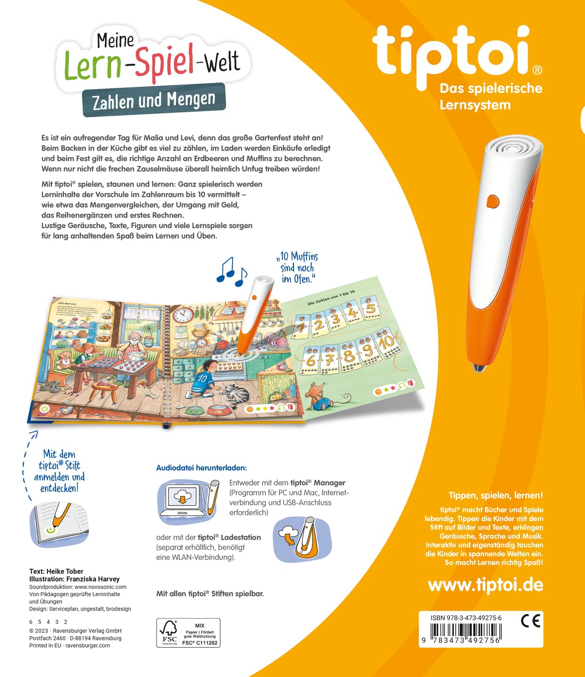 tiptoi Meine Lern-Spiel-Welt- Zahlen und Mengen, Buch zum Zahlen lernen