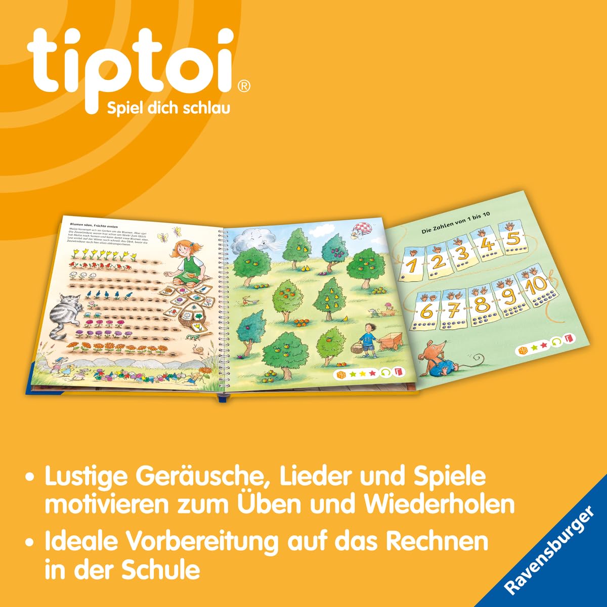tiptoi Meine Lern-Spiel-Welt- Zahlen und Mengen, Buch zum Zahlen lernen